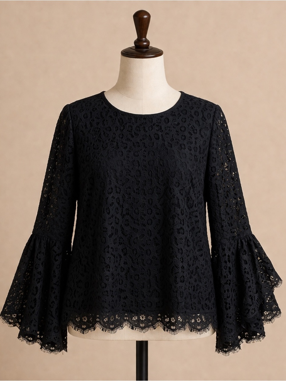Mossimo Supply Co. Black Lace Bell Sleeve Blouse